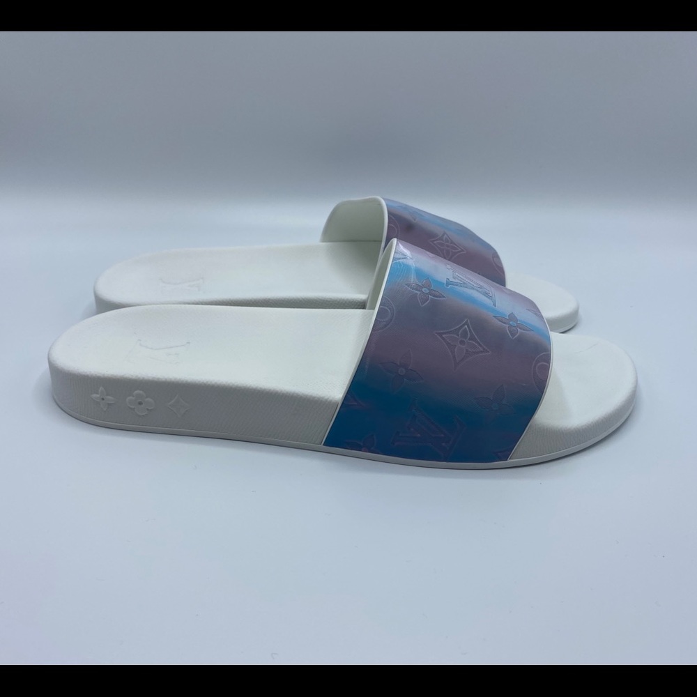 Rose Waterfront Mule Iridescent Monogram sz 8 1/2 - Picture 13 of 16